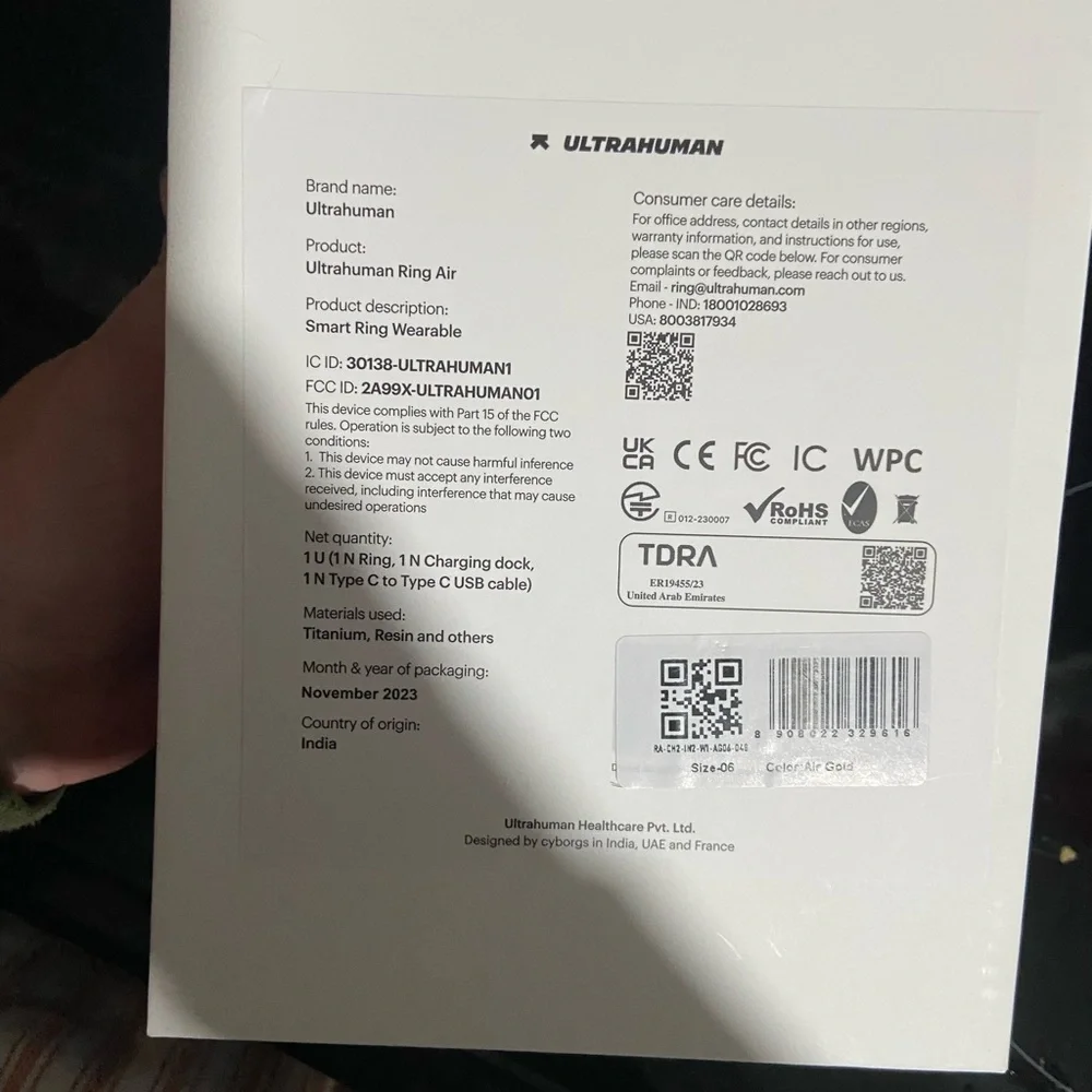 Ultra human Titanium Smart Ring Gold (Brand New!)